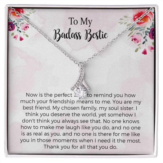Badass Bestie Alluring Beauty Necklace, Bestie Necklace, Best Friend Necklace, Bestie Gifts, Friendship Necklace
