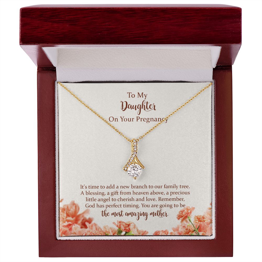 Pregnancy Alluring Beauty Necklace for Expecting New Mom, To My Daughter on Your Pregnancy Necklace from Mom, Daughter Necklace Gift for Women, First Time Mom Pregnant Mother to Be Jewelry with Message Card