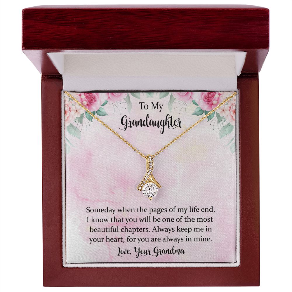 Granddaughter Gifts from Grandma or Grandpa, To My Granddaughter Necklace from Grandmother or Grandfather, Jewellery Gift for Women with Message Card