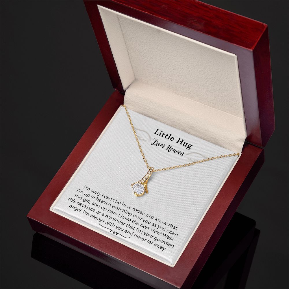 Hug from Heaven Gift, Alluring Beauty Necklace Gift from Heaven Birthday Christmas Keepsake Letter from Heaven, Sympathy Condolence Gift with Message Card