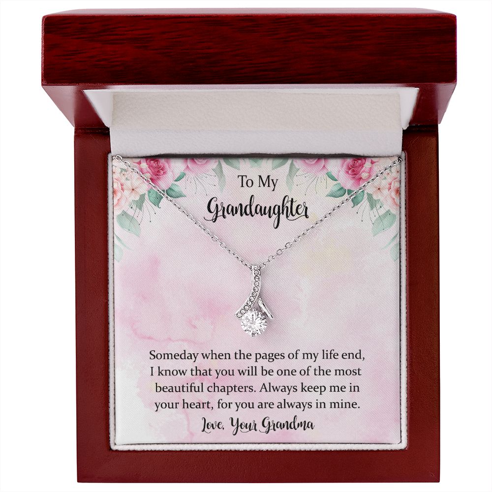 Granddaughter Gifts from Grandma or Grandpa, To My Granddaughter Necklace from Grandmother or Grandfather, Jewellery Gift for Women with Message Card