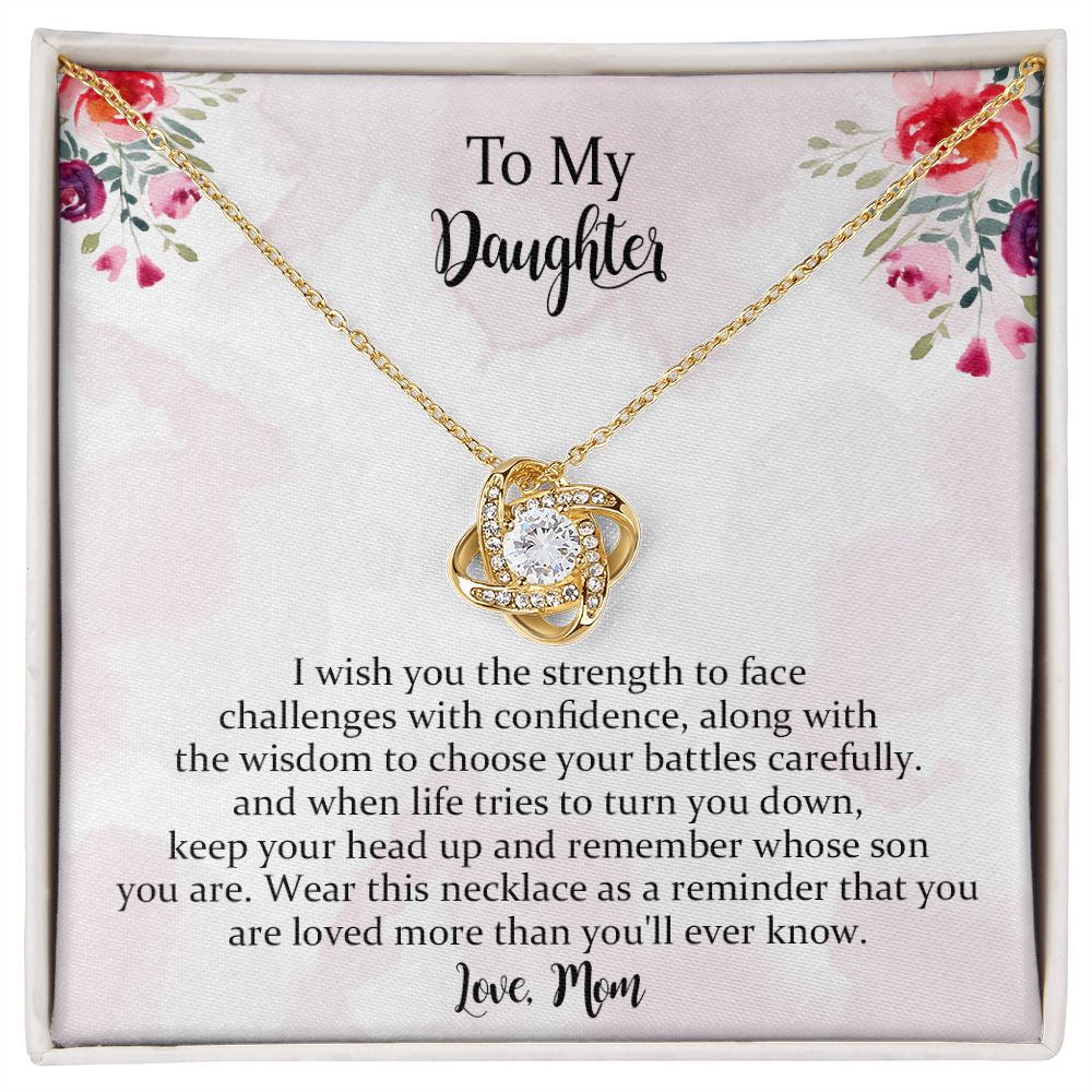 To My Beautiful Daughter Love Knot Necklace Gift for Daughter