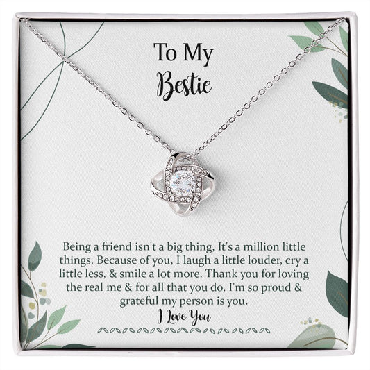 Love Knot, Gift For A Bestie Necklace For Best Friend Birthday Card, Bff Gift For Best Friend Jewelry Bestie Christmas Gift