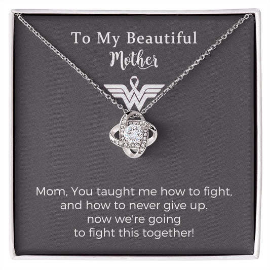 Breast Cancer Survivor Love Knot Necklace Gifts for Women， Encouragement Jewelry Gifts for Mother， Cheer Up Gifts for Cancer Patients Women， Recovery Get Well Soon Post Surgery Gift Necklace for Birthday