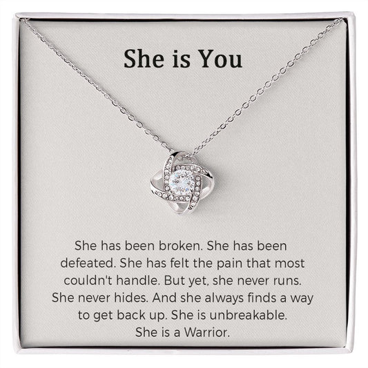 Inspirational Breast Cancer Survivor Warrior Necklace Gifts For Women, Strong Women Encourage Necklace Gifts