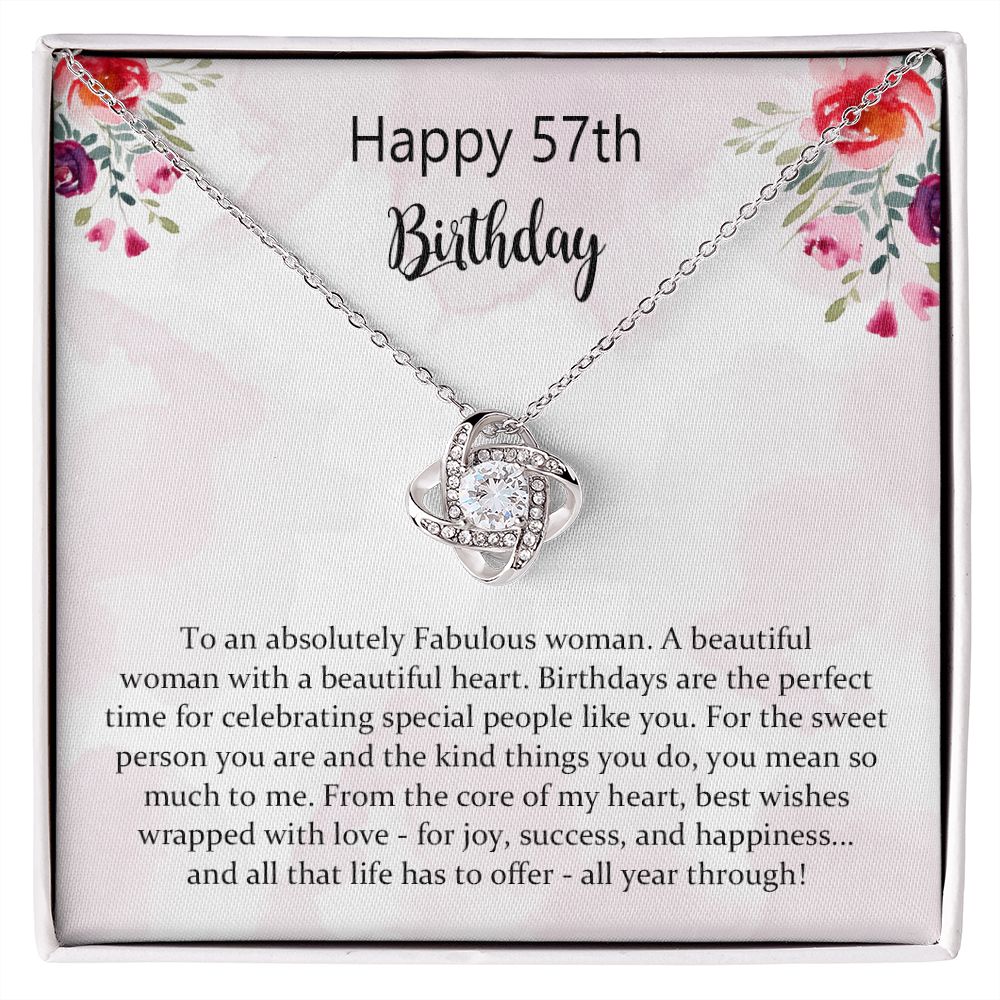 57th Birthday Gifts for Women, Best Love Knot Necklace Gifts for 57 Ye -  Sayings into Things