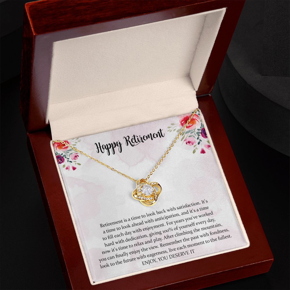 Retirement Love Knot Necklace Gifts For Women, Female Retirement Gifts 2022, Happy Retirement, Retirement For Teacher, Nurse, Boss, Coworker Farewell Gifts