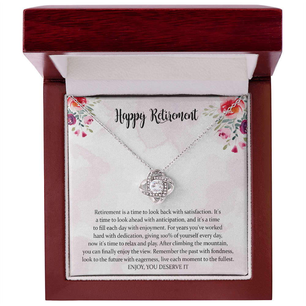 Retirement Love Knot Necklace Gifts For Women, Female Retirement Gifts 2022, Happy Retirement, Retirement For Teacher, Nurse, Boss, Coworker Farewell Gifts