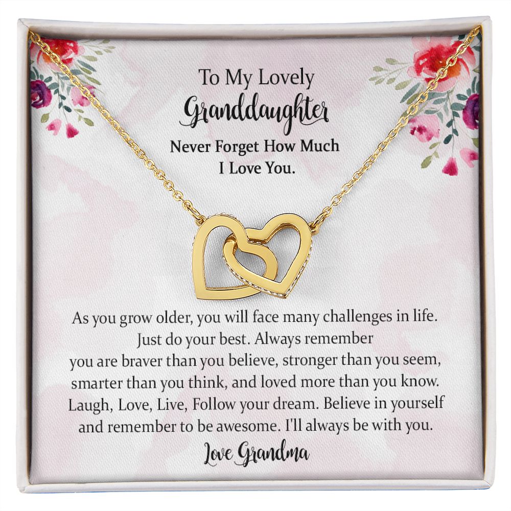 Granddaughter Necklace Gifts from Grandma Grandmother or Grandpa Grandfather, To My Granddaughter Jewelry Gift from Grandparents, Granddaughter Graduation Birthday Wedding Jewelry with Message Card.
