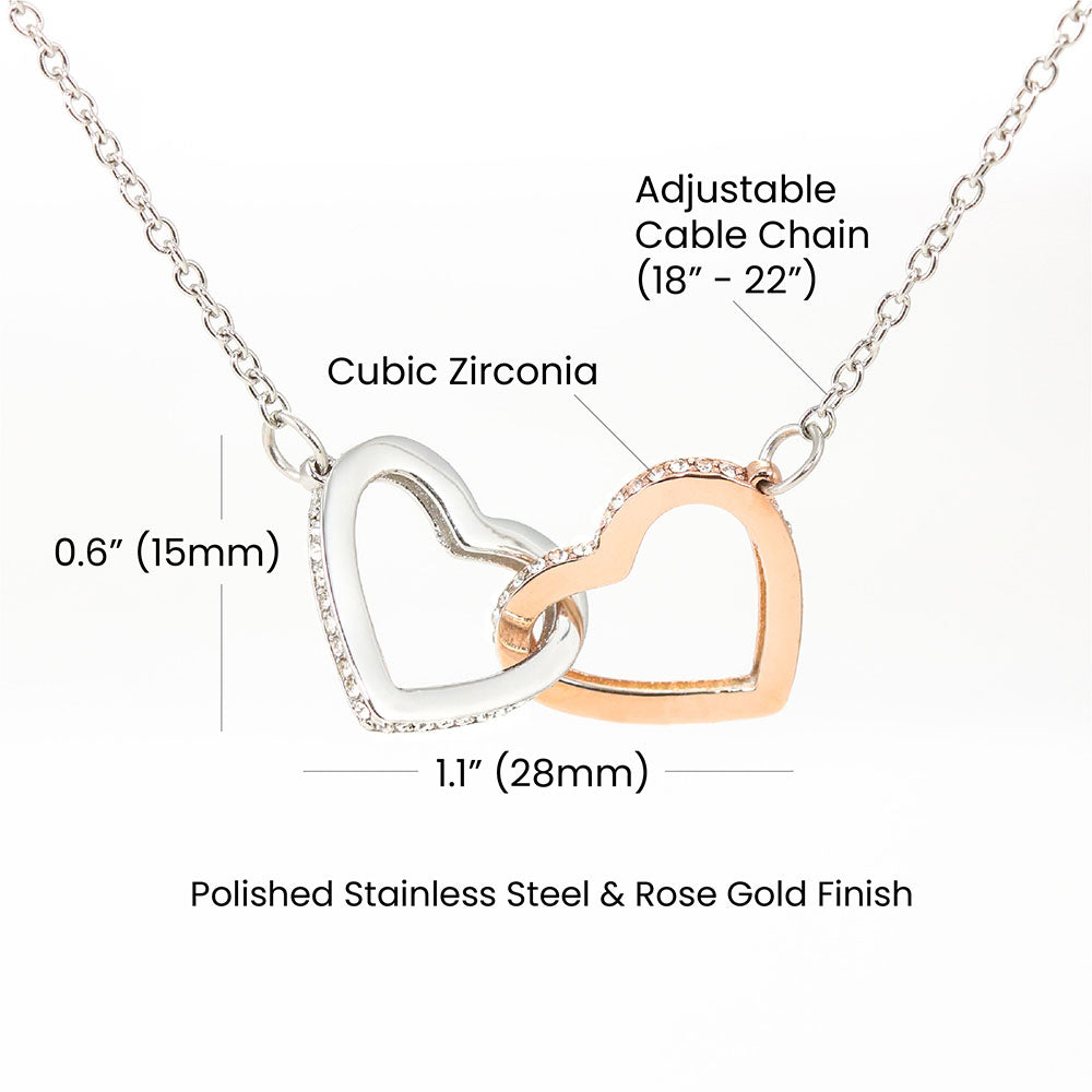 Birthday Gifts for Girls Women Jewelry, Pendant Interlocking Hearts Necklace 23rd Birthday Gift for Girls, Daughter, Sister, Friend, Daughter with Message Card and Gift Box