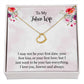 To My Future Wife Delicate Heart Necklace Gift - My Last Everything