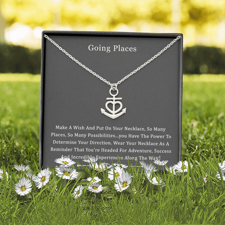 Going places top compass necklace