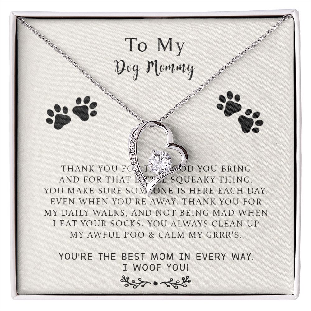 To My Dog Mommy Gifts, Dog Lovers Necklace Gifts for Women, Dog Mom Jewelry Necklace, Pet Necklace for Women, Doggie Mom Gifts with Message Card
