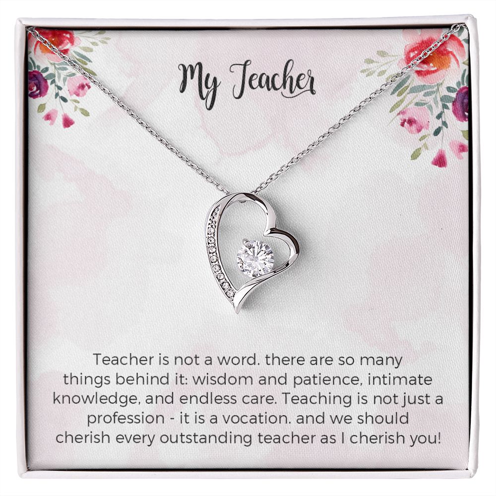 Teacher Forever Love Necklace Teacher Appreciation Gift Gifts for Teacher Teacher Thank You