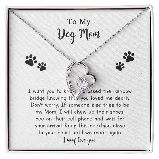 Dog Mom Memorial Present, Best Dog Mom Forever Love Necklace Gift for Mother's Day,   Puppy Sympathy Gifts for Men Women with Message Card