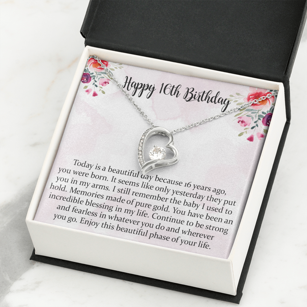 Sweet 16 Forever Love Necklace Gift, 16th Birthday Gift Girl Necklace, Enjoy This Beautiful Phase Of Your Life.