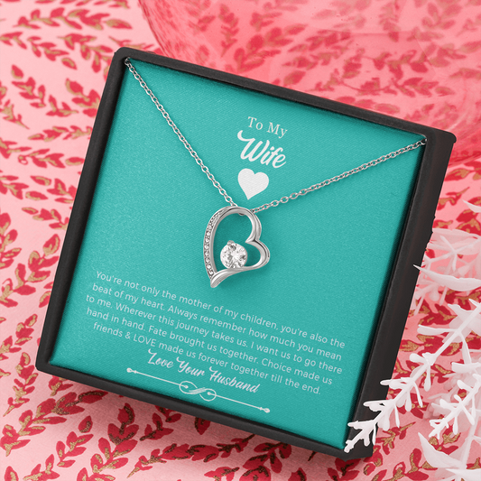 Heart To My Wife Necklace, Anniversary Gift For Wife.