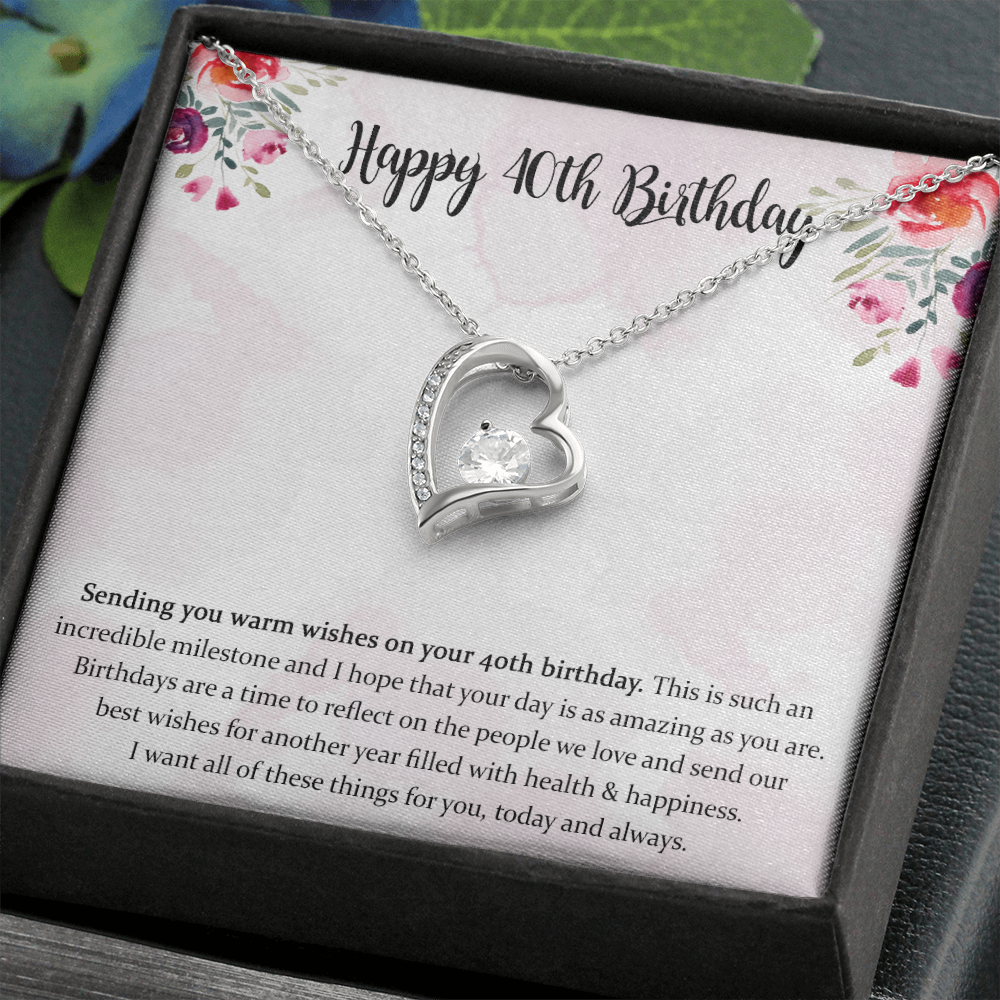 40th Birthday Forever Love Necklace Gifts For Women, 40th Birthday Gifts For Best Friend