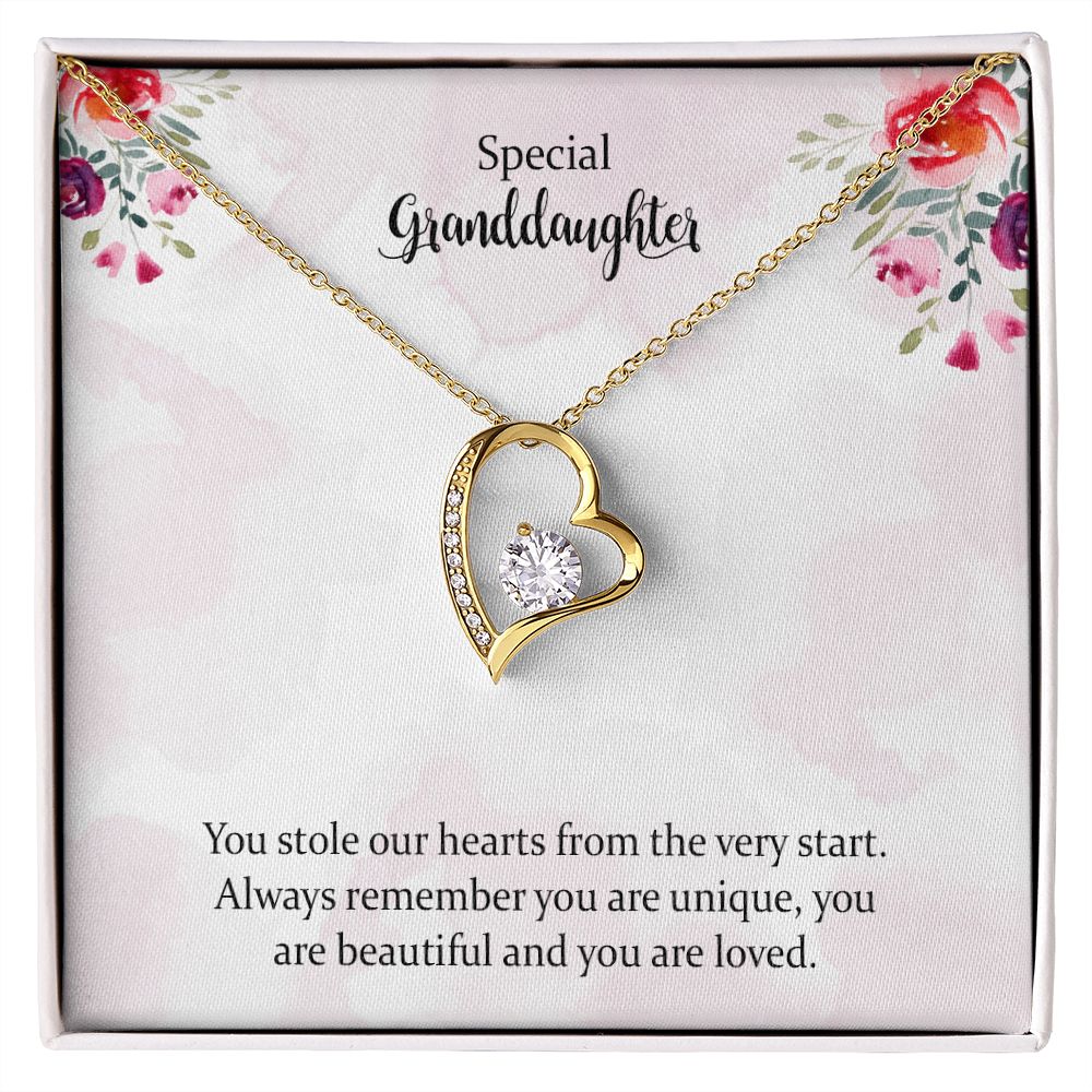 Granddaughter Necklace Gifts from Grandma or Grandpa, Jewellery Gift for Women Girls from Grandmother or Grandfather, Granddaughter Graduation Birthday Wedding Jewelry with Message Card.