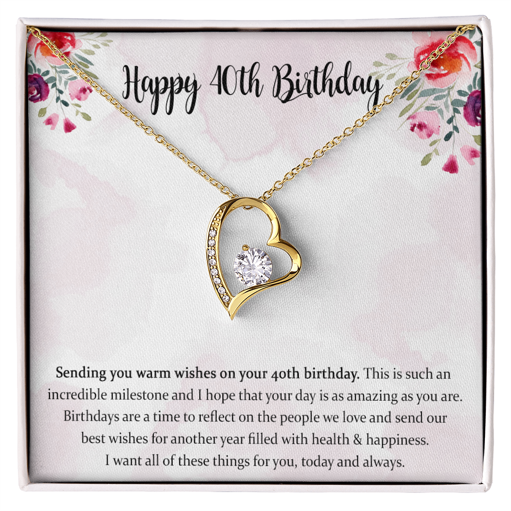 40th Birthday Forever Love Necklace Gifts For Women, 40th Birthday Gifts For Best Friend