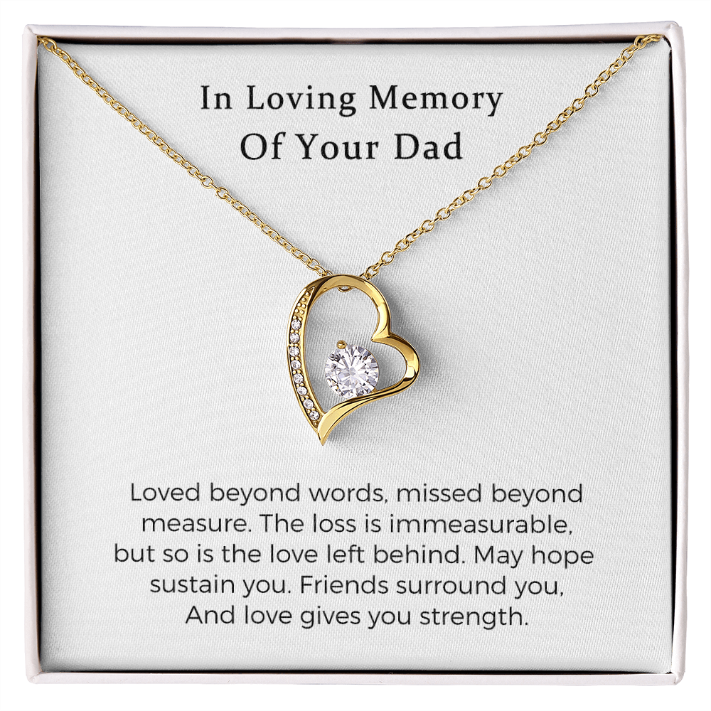 Forever Love Necklace, In Loving Memory Of Your Dad, Memorial Gifts For Loss Of A Father Gift, Father Condolence Gift, Grief Gift,