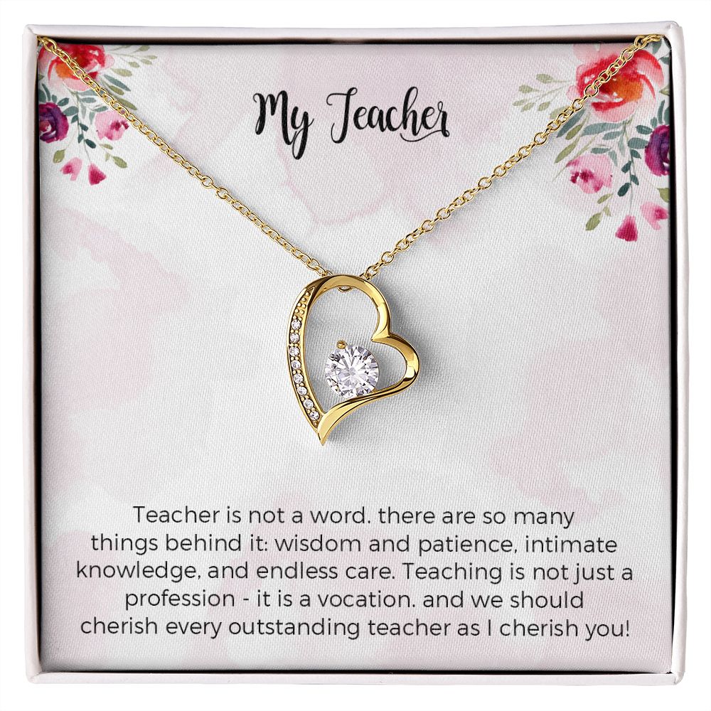 Teacher Forever Love Necklace, Teacher Appreciation Gift, Gifts for Teacher, Teacher Thank You