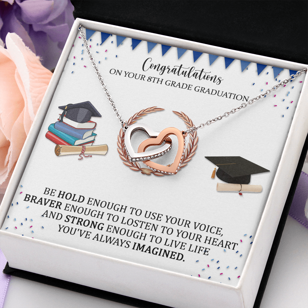 Congratulations On Your 8th Grade Graduation Hearts Necklce Gifts