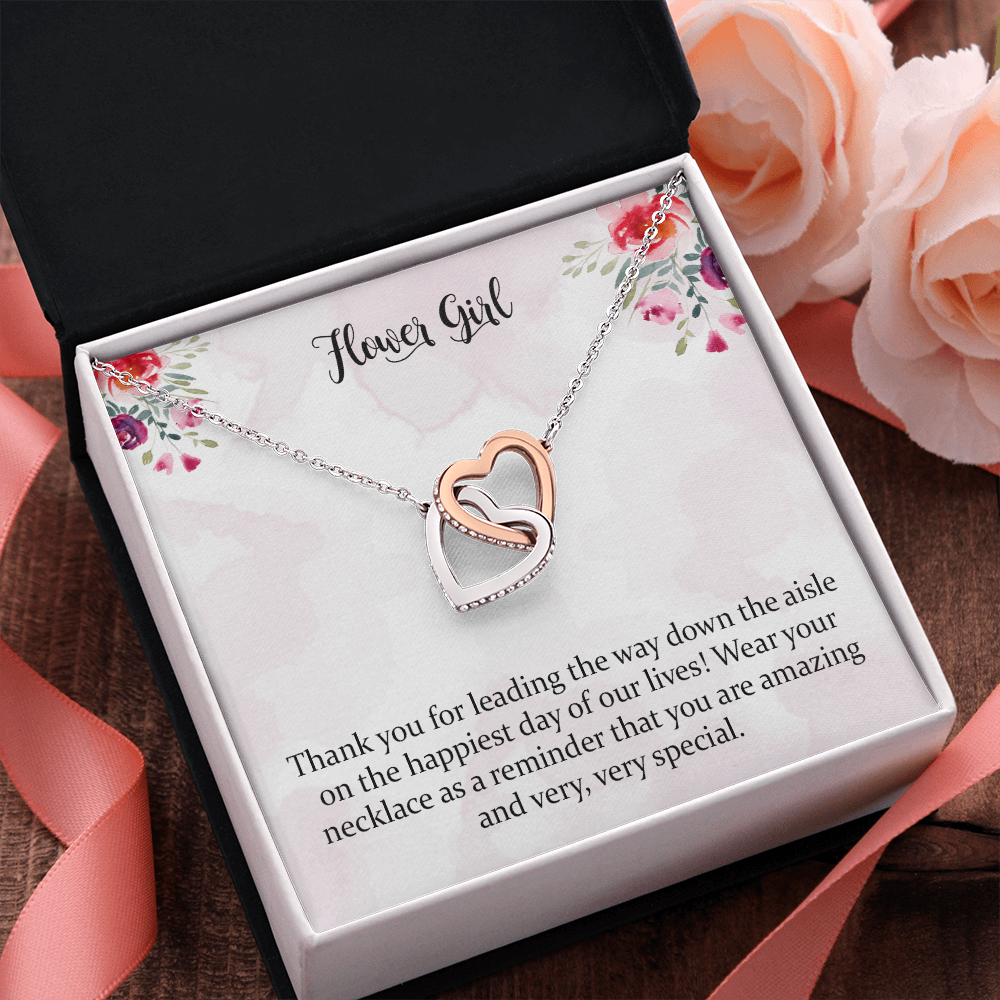 Flower Girl Interlocking Heart Necklace, Toddler Gift, Little Girl Gifts, Custom Flower Girl Gift, Flower Girl Proposal
