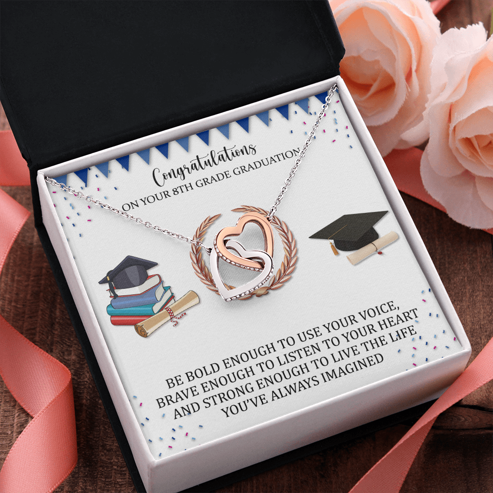 8th Grade Graduation Gift For Her, Heart Necklace, 2022 Junior High Middle School Graduation Gifts