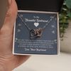 To My Girlfriend Joined Hearts Necklace Jewelry, Girlfriend Gifts For Girlfriend On Birthday Anniversary Valentines Day With Message Card.