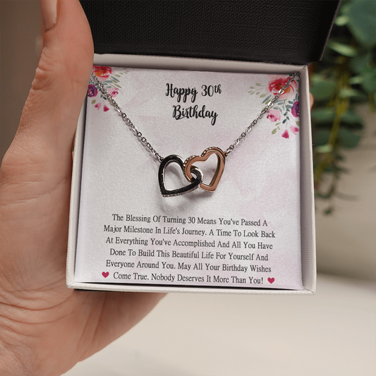 30th Birthday Necklace Gift For Friends Coworker 30 Year Old Birthday， Personalized Gift For Her， Birthday Card With Necklace
