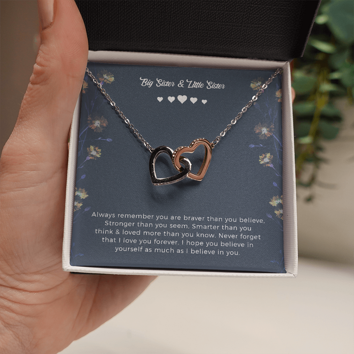 Amazon.com: KINDPAW Birthday Gift Necklace For Sister From Little, Big  Sister Or Brother –Comes With Happy Birthday Wishes Message Card and a Gift  Box (Double Heart) : Clothing, Shoes & Jewelry