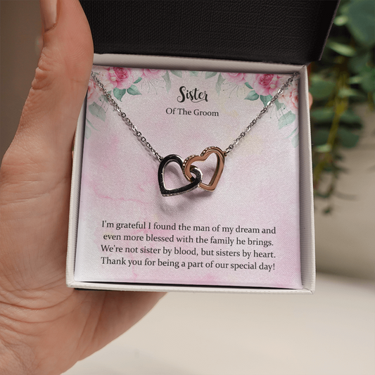 Sister of the Groom Necklace Gift for Sister in Law on Wedding Day Jewelry for Groom Sister in Law Gift Thank You Bridesmaid Sister by Heart