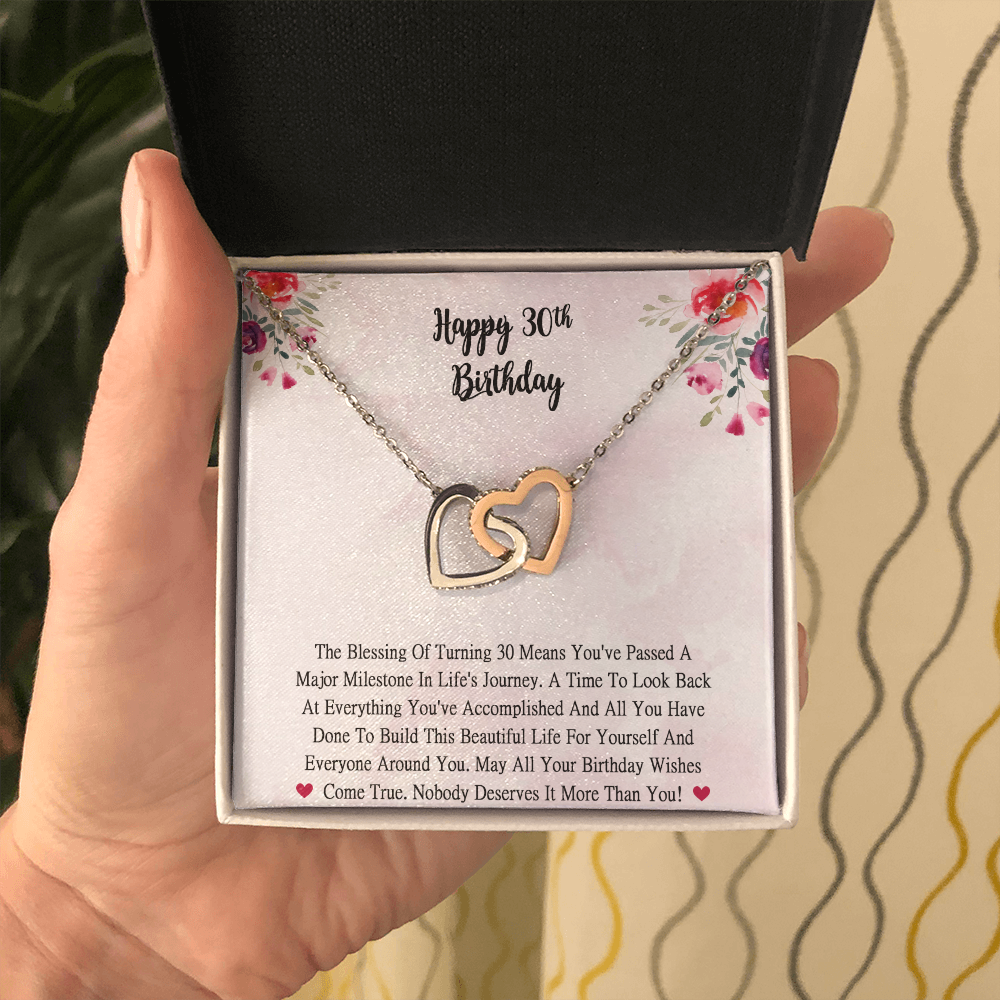 30th Birthday Necklace Gift For Friends Coworker 30 Year Old Birthday， Personalized Gift For Her， Birthday Card With Necklace