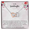 To My Granddaughter, You Will Always Be In My Heart, Interlocking Heart Necklace