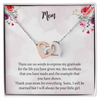 Mom Wedding Gift From Bride, Parents Wedding Interlocking Heart Necklace Gift