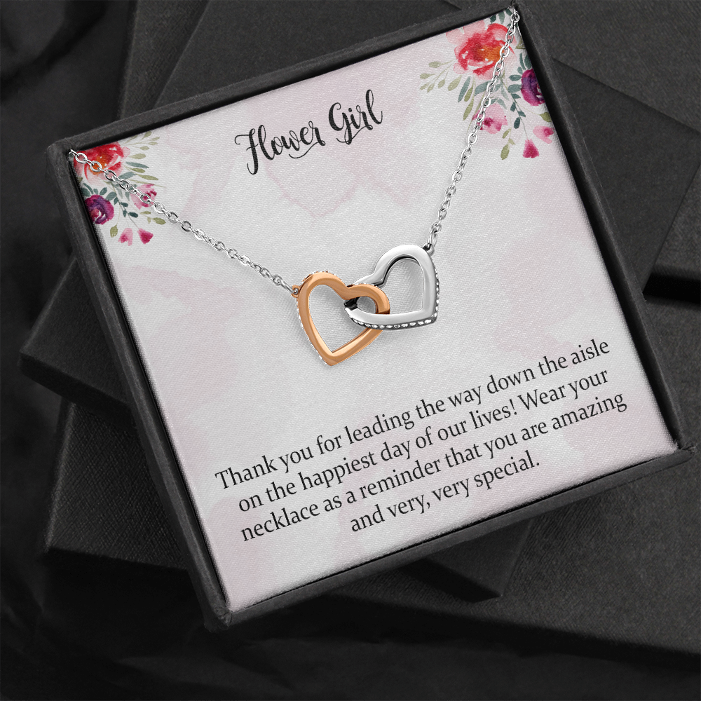 Flower Girl Interlocking Heart Necklace, Toddler Gift, Little Girl Gifts, Custom Flower Girl Gift, Flower Girl Proposal