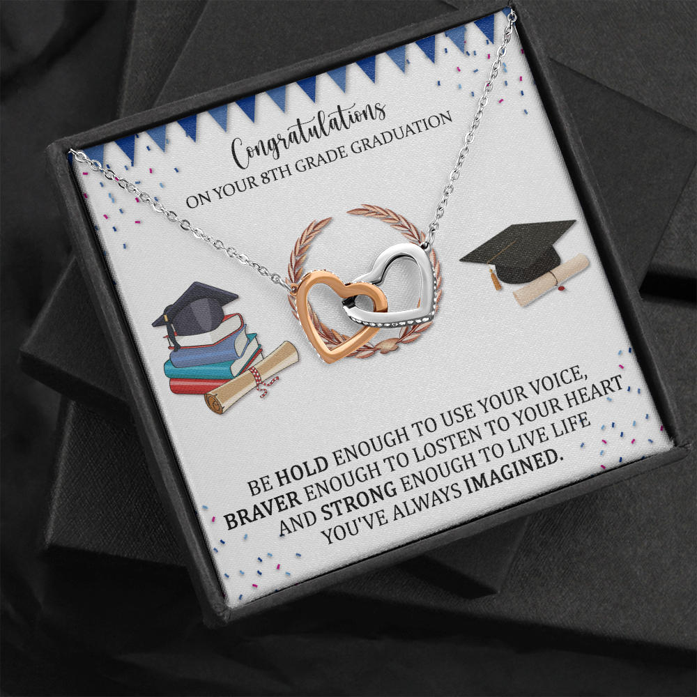 Congratulations On Your 8th Grade Graduation Hearts Necklce Gifts