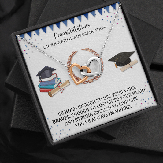 Congratulations On Your 8th Grade Graduation Hearts Necklce Gifts