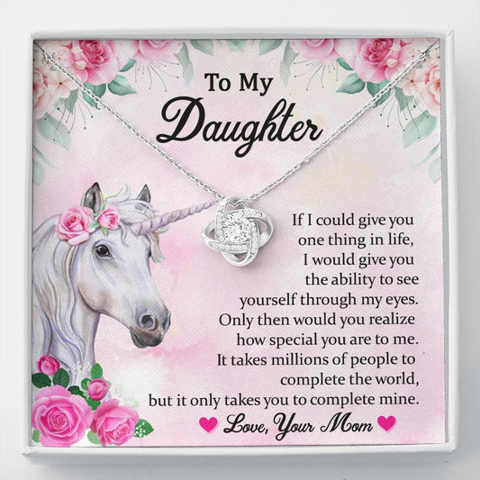Daughter Gift from Mom to Daughter Necklace with Message Card for Birthday Graduation Christmas, Gift from Dad Grandma Grandmother to Daughter