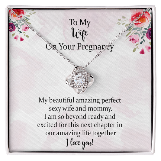 Wife Pregnancy Gift For Wife Baby Shower Love Knot Necklace Gift For Mom To Be Gift For Expecting Mom Gift Pregnant Wife Gift From Husband