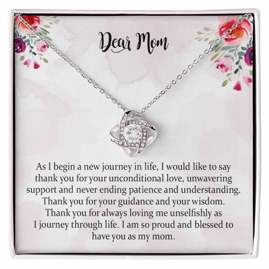 Mom Wedding Love Knot Necklace Gift, Mother Of The Bride Gift, Gift From Bride, Wedding Gift For Mom, Mom Thank You, Gift From Daughter, Mom Gift