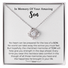 In Memory Of Your Son Love Knot Necklace Gift, Loss Of Son Sympathy Gift