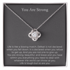 Recovery Gifts, Sobriety Gift, Alcoholics Anonymous Addiction Recovery Jewelry, You Are Strong Necklace