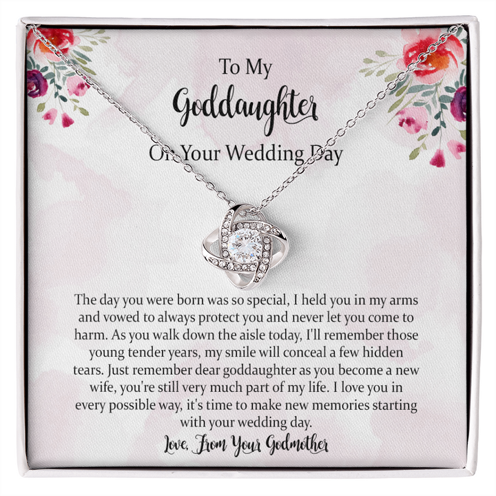 Wedding Gift From Godmother To Bride, Goddaughter Wedding Gift From Godmom, Love Knot Necklace