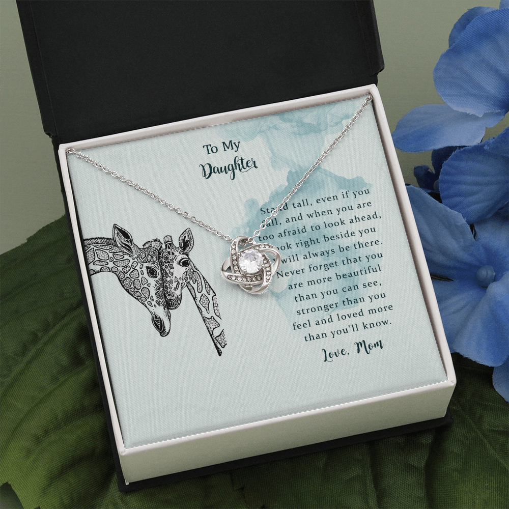 To My Daughter, I Will Always Be There, Love Knot Necklace Daughter Mother, Daughter Gift From Mom