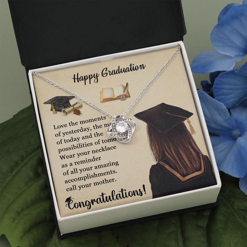 Graduation Gifts For Her 2022, Happy Graduation Love Knot Necklace，College Graduation Gifts For Her