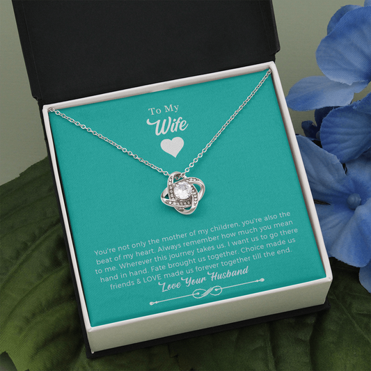 Anniversary Love Knot Necklace Gift for Wife