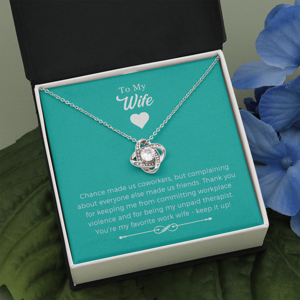 To My Badass Work Wife Love Knot Necklace Gift