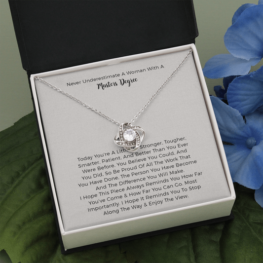 Master Degree Love Knot Necklace   - Graduation Gifts For Her, Best Graduation Gifts For Friend, Graduation Gift College Male, Guy Graduation Gift